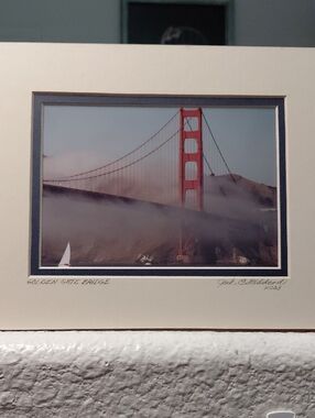 Golden Gate Bridge-Rolling Fog Art Photo By Jack E. Stiddard 5x7/8x10 Mat